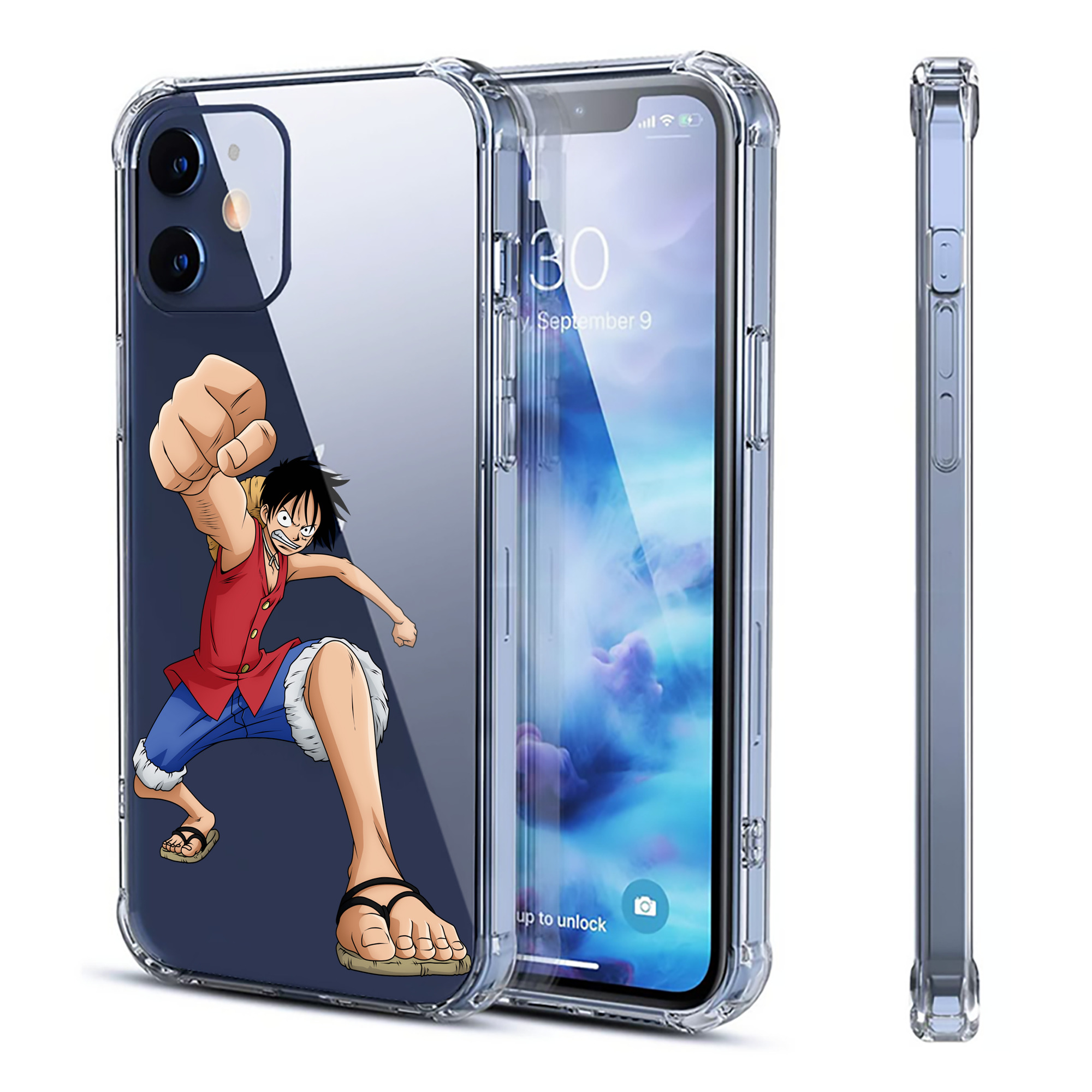 （画像用） ワンピース モンキー・D・ルフィ ONE PIECE Monkey D. Luffy 【iPhone 12シリーズ対応】透明スマホケース（クリアソフトケース）